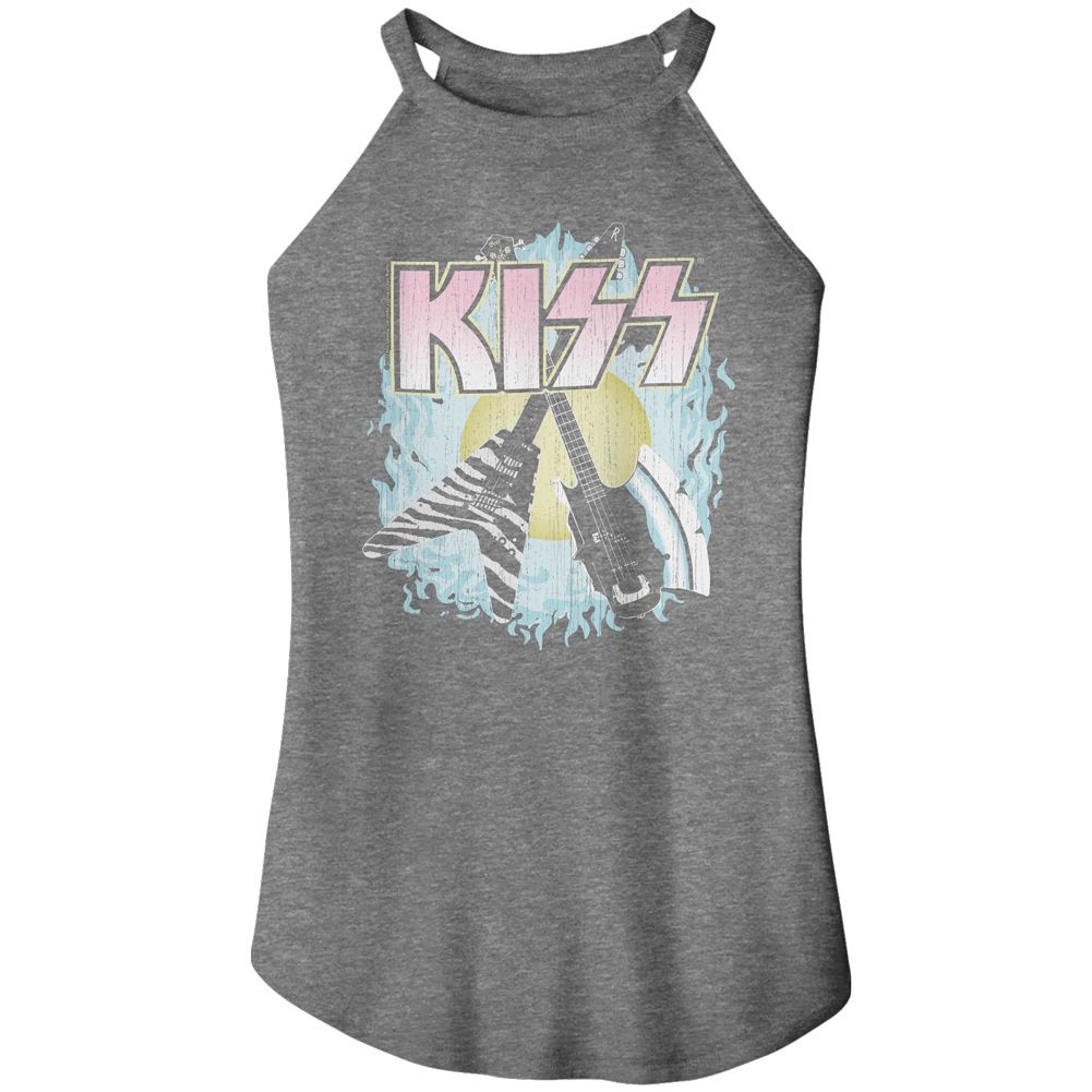 Kiss Two Guitars Official Ladies Sleeveless Rocker Tank X-Large *Sale