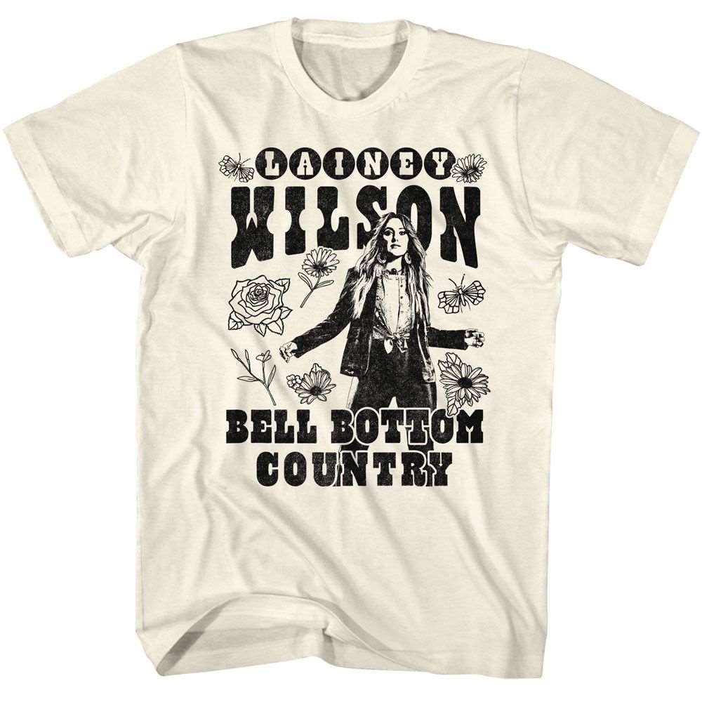 Lainey Wilson B&W Floral Bell Bottom Official T-Shirt