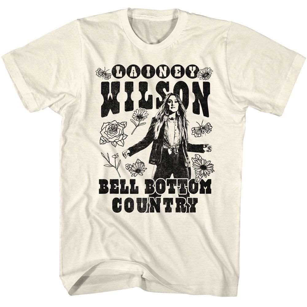 Lainey Wilson B&W Floral Bell Bottom Official T-Shirt