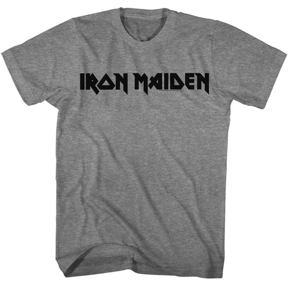 Iron Maiden Black Logo Official Heather T-Shirt