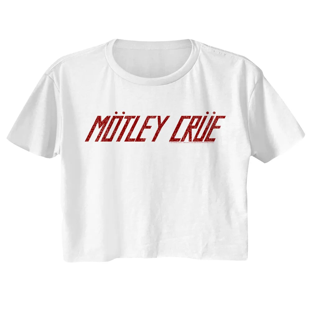 Motley Crue Logo White Ladies Crop Top Small *Sale