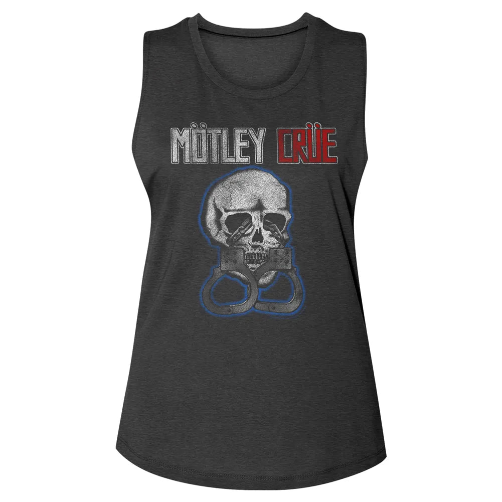 Motley Crue Skull And Cuffs Official Ladies Muscle Tank