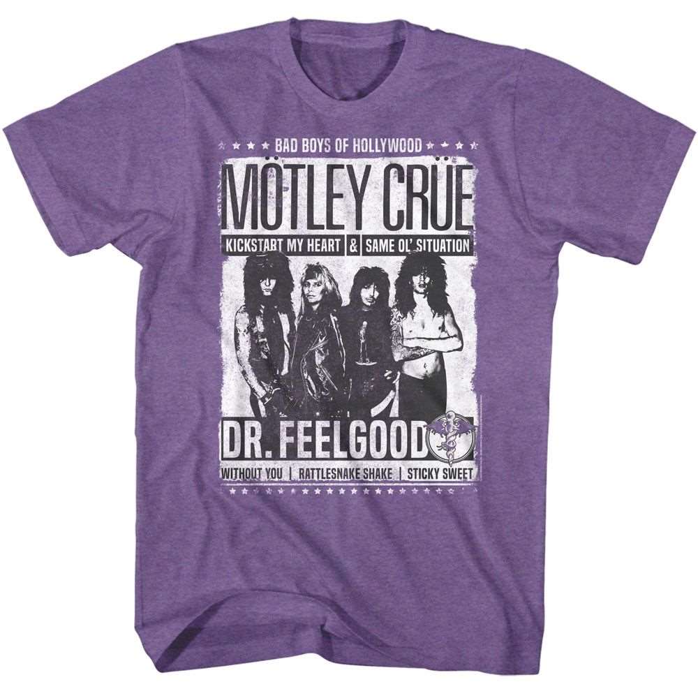 Motley Crue Dr Feelgood Songs Heather T-Shirt