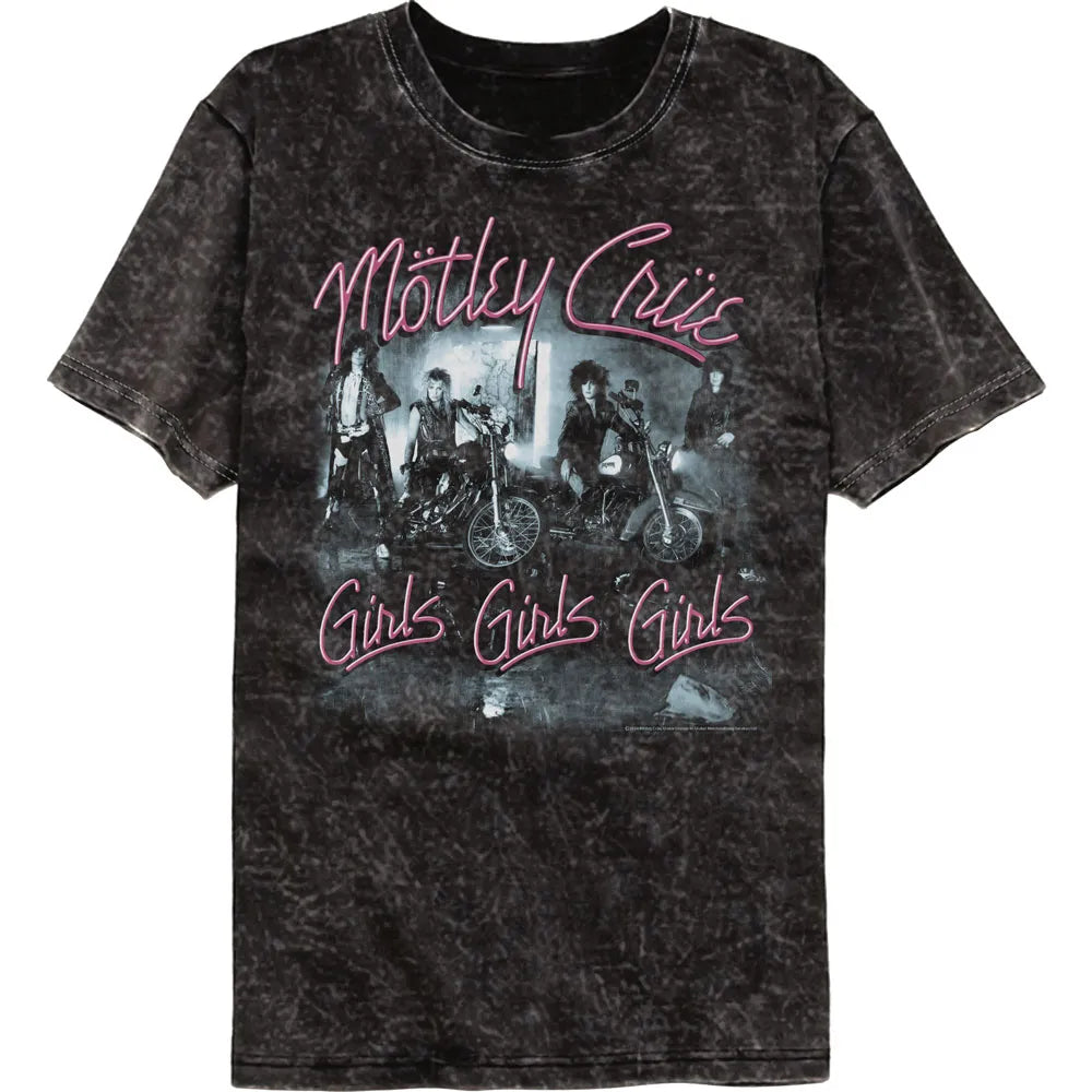 Motley Crue Girls Girls Girls Mineral Washed Official T-Shirt