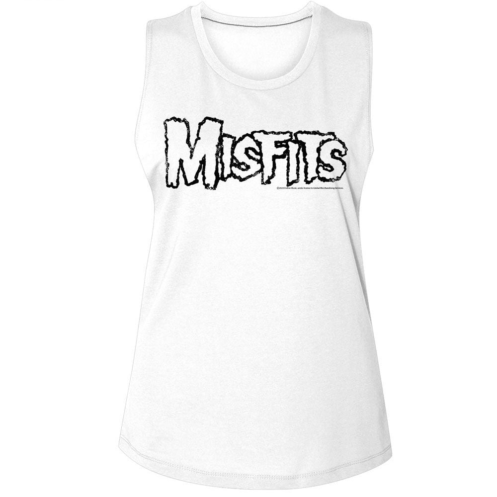 Misfits Logo Outline Official Ladies Muscle Tank