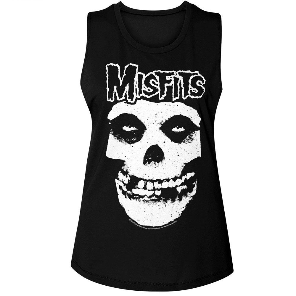 Misfits Logo Outline Skull Official Ladies Muscle Tank