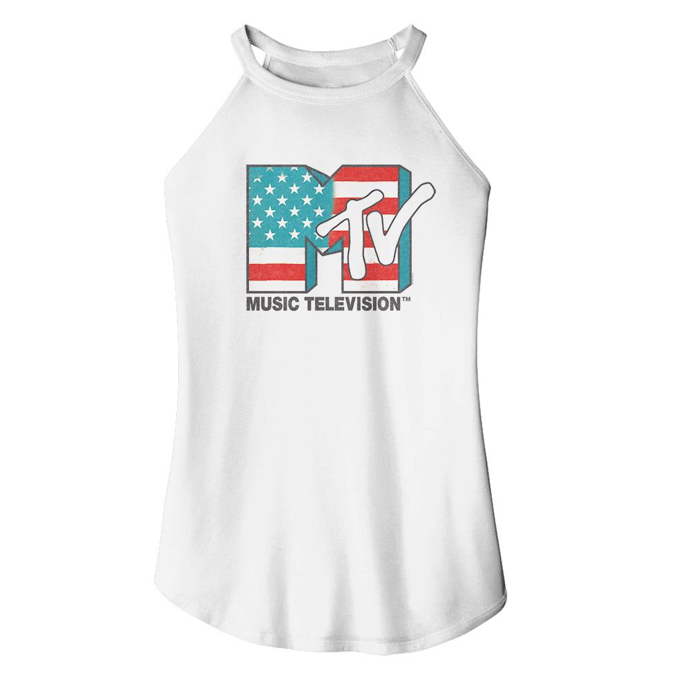 MTV American Flag Official Ladies Sleeveless Rocker Tank