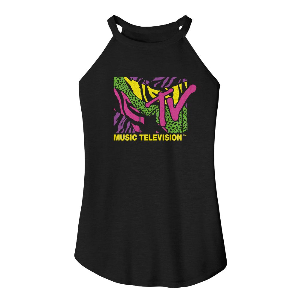 MTV Leopard And Zebra Print Official Ladies Sleeveless Rocker Tank