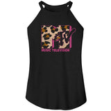 MTV Leopard Official Ladies Sleeveless Rocker Tank