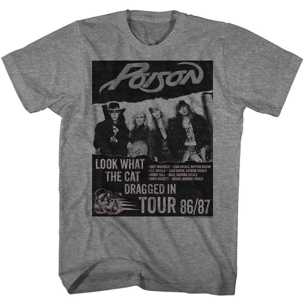 Poison Look What The Cat Dragged In Tour Heather T-shirt Graphite