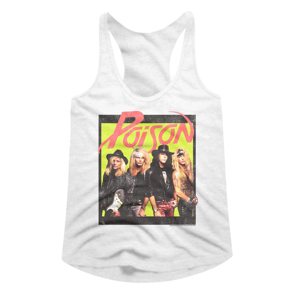 Poison Bright Box Band Photo Official Ladies Racerback Shirt
