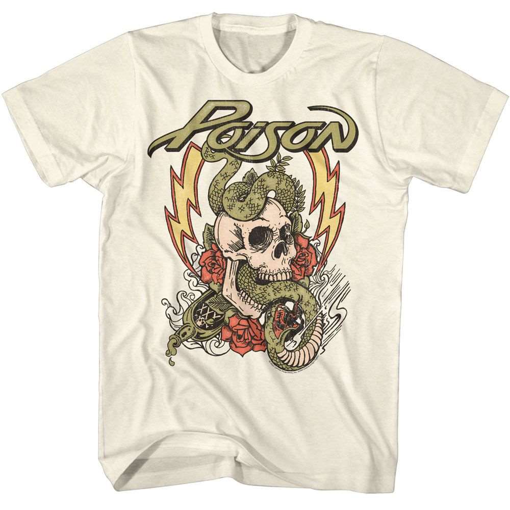 Poison Faded Color Skull Official T-shirt