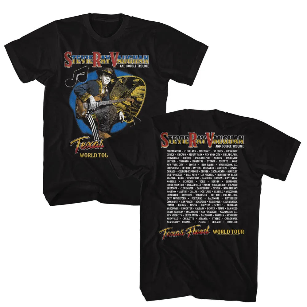 Stevie Ray Vaughan Texas Flood World Tour Official T-Shirt