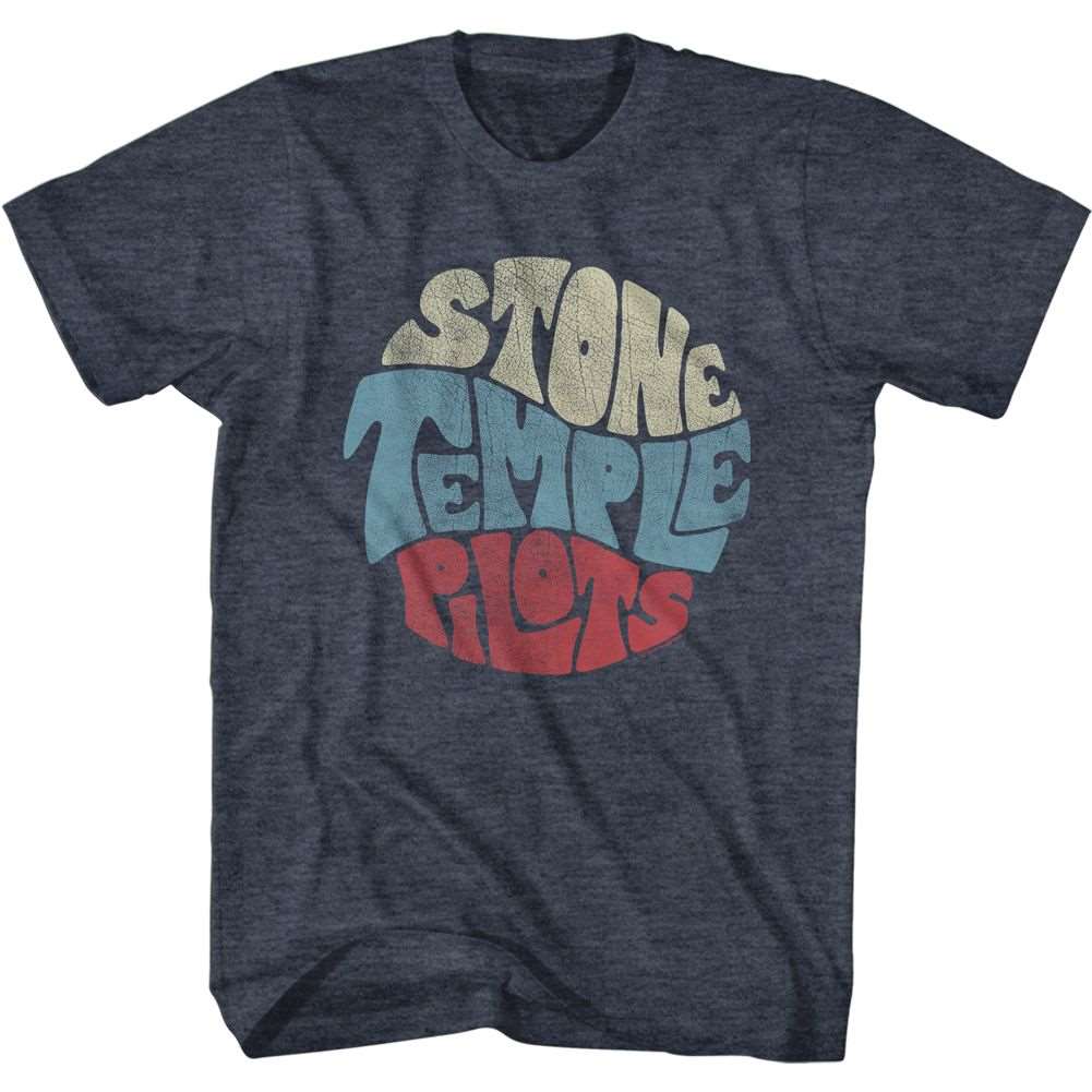 Stone Temple Pilots Circular Text Heather T-Shirt Medium *Sale
