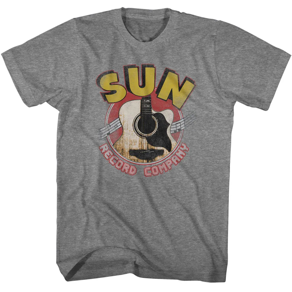 Sun Records Guitar And Logo Official Heather T-Shirt
