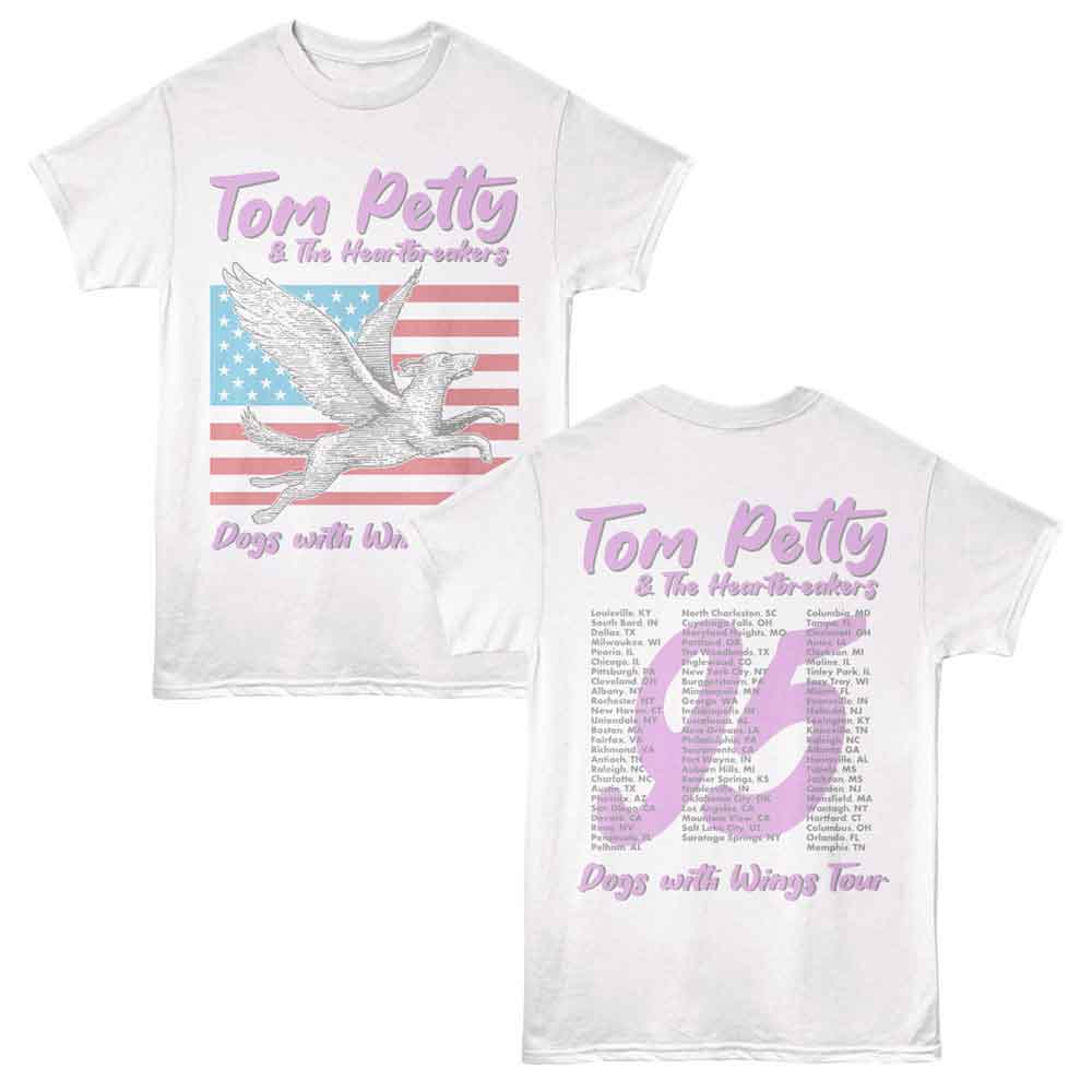 Tom Petty 95 Dogs With Wings Tour F/B Official T-Shirt