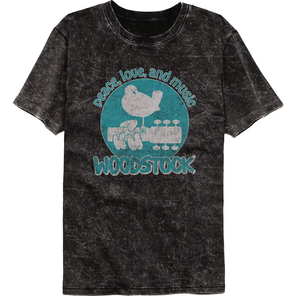 Woodstock Peace And Love Official Mineral Washed T-Shirt