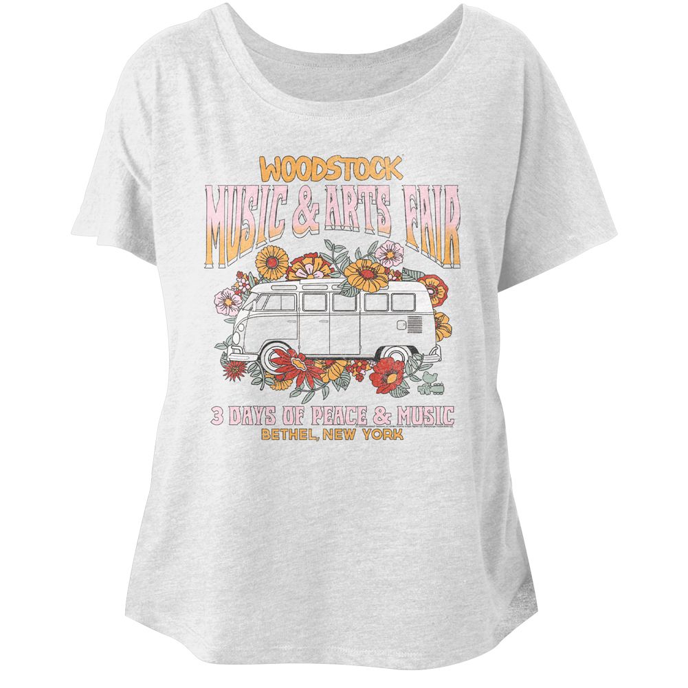 Woodstock Floral Van Official Ladies Dolman T-shirt