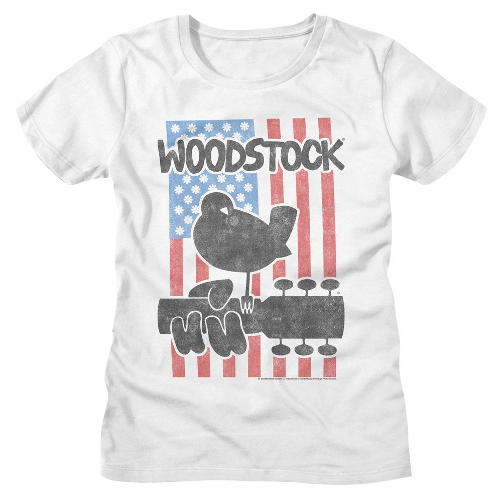 Woodstock Flower Flag Official Ladies T-Shirt