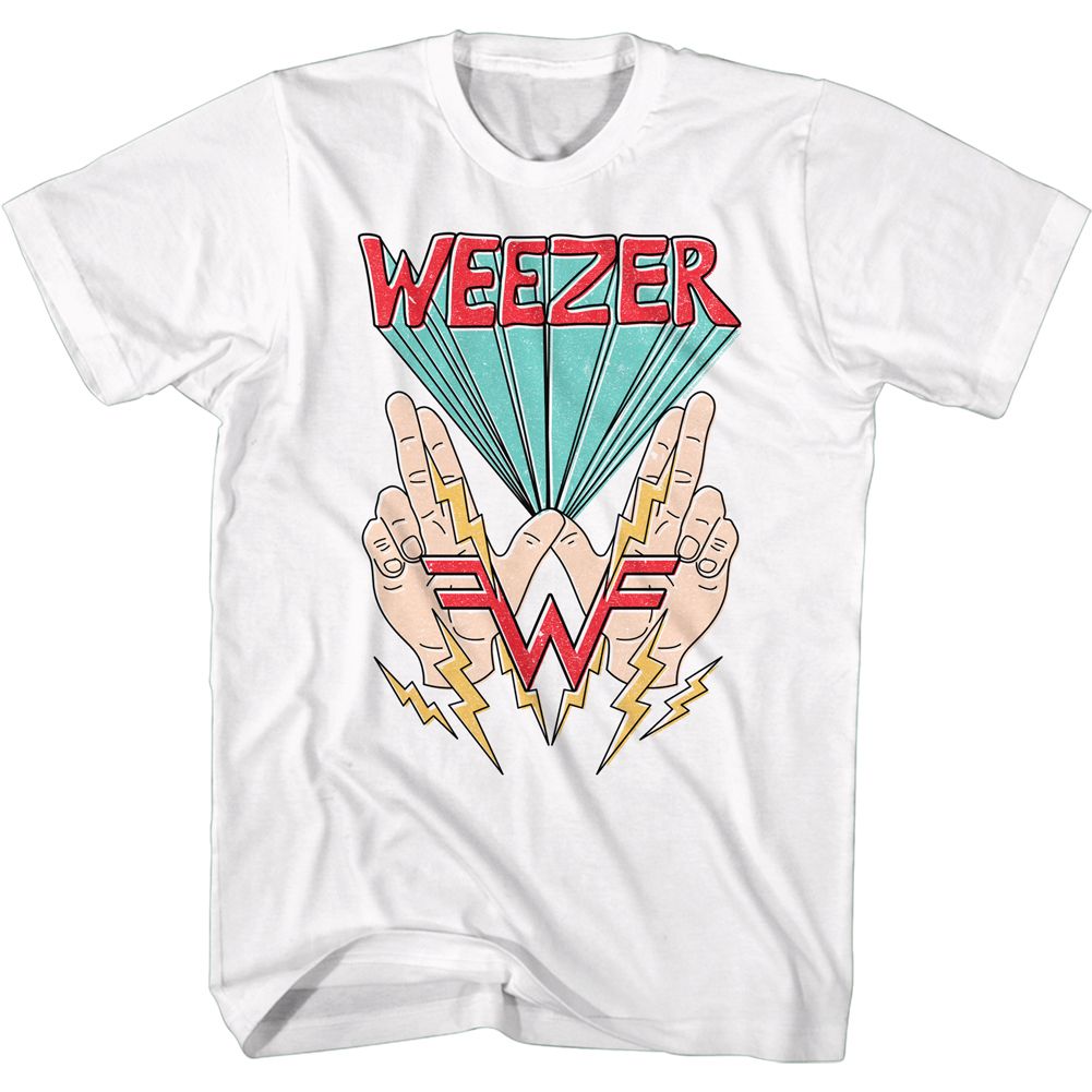 Weezer W Hands And Lightning Official T-Shirt