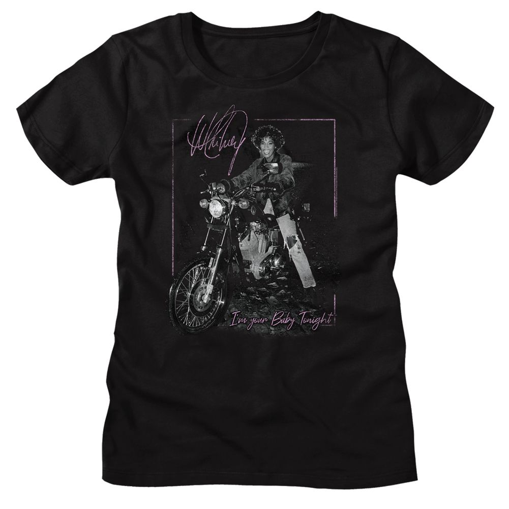 Whitney Houston Motorcycle Official Ladies T-Shirt