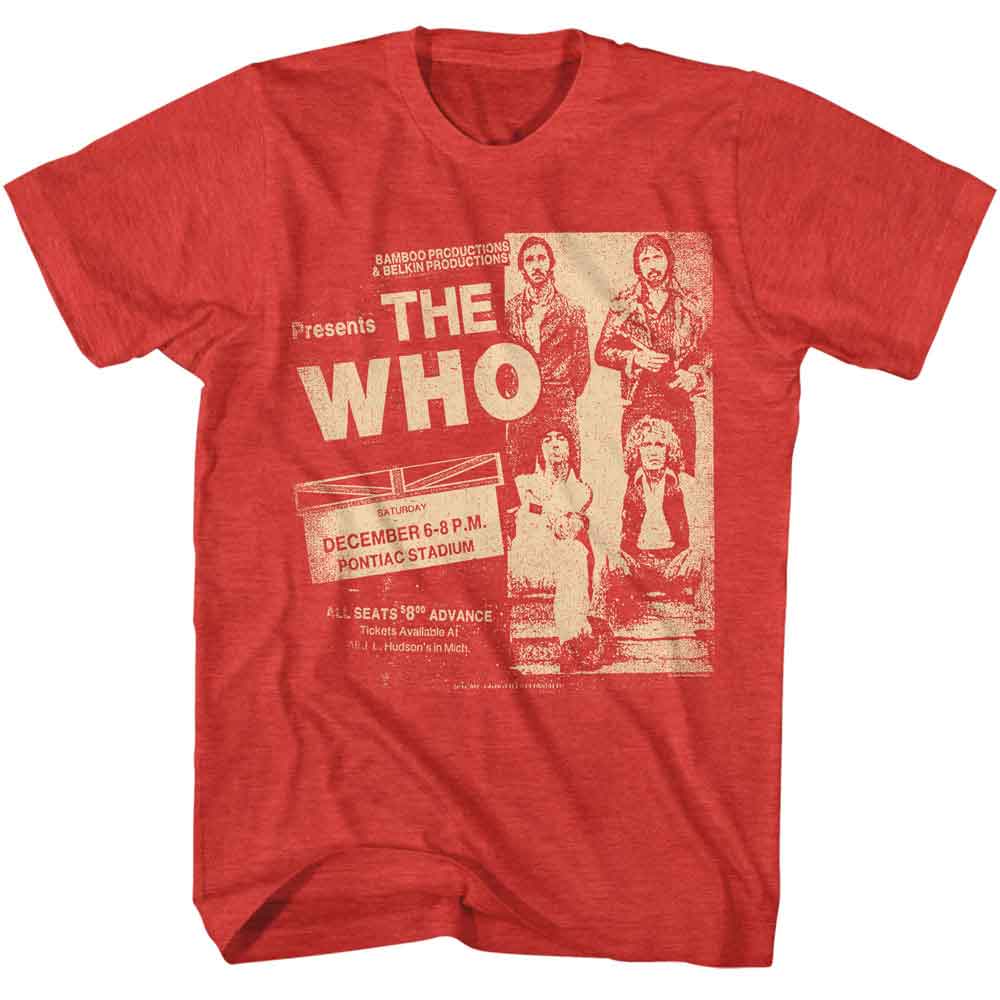 The Who Pontiac Stadium Official Heather T-Shirt