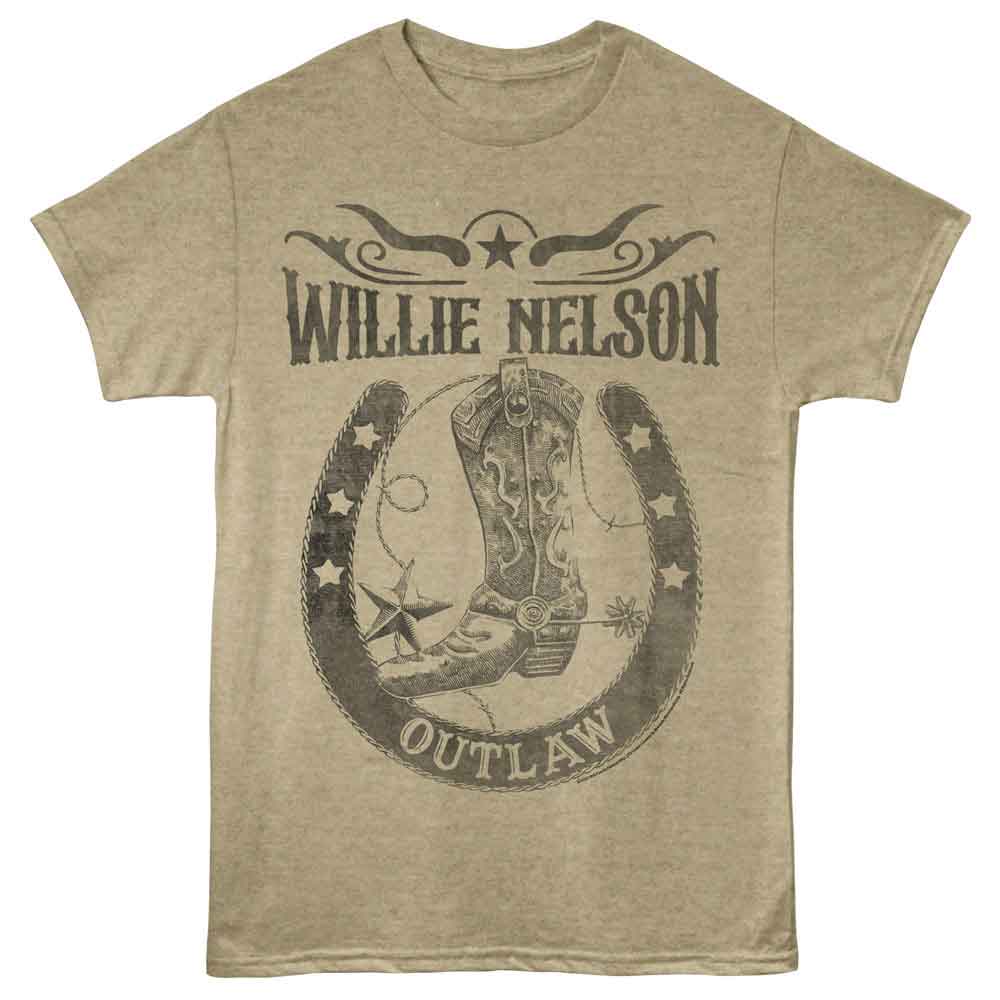 Willie Nelson Outlaw Horseshoe Official Heather T-Shirt