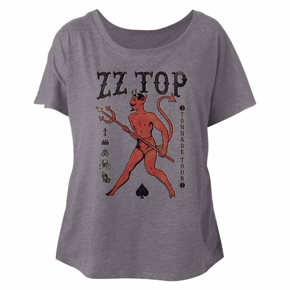 ZZ Top Tonnage Tour Official Ladies Dolman T-shirt