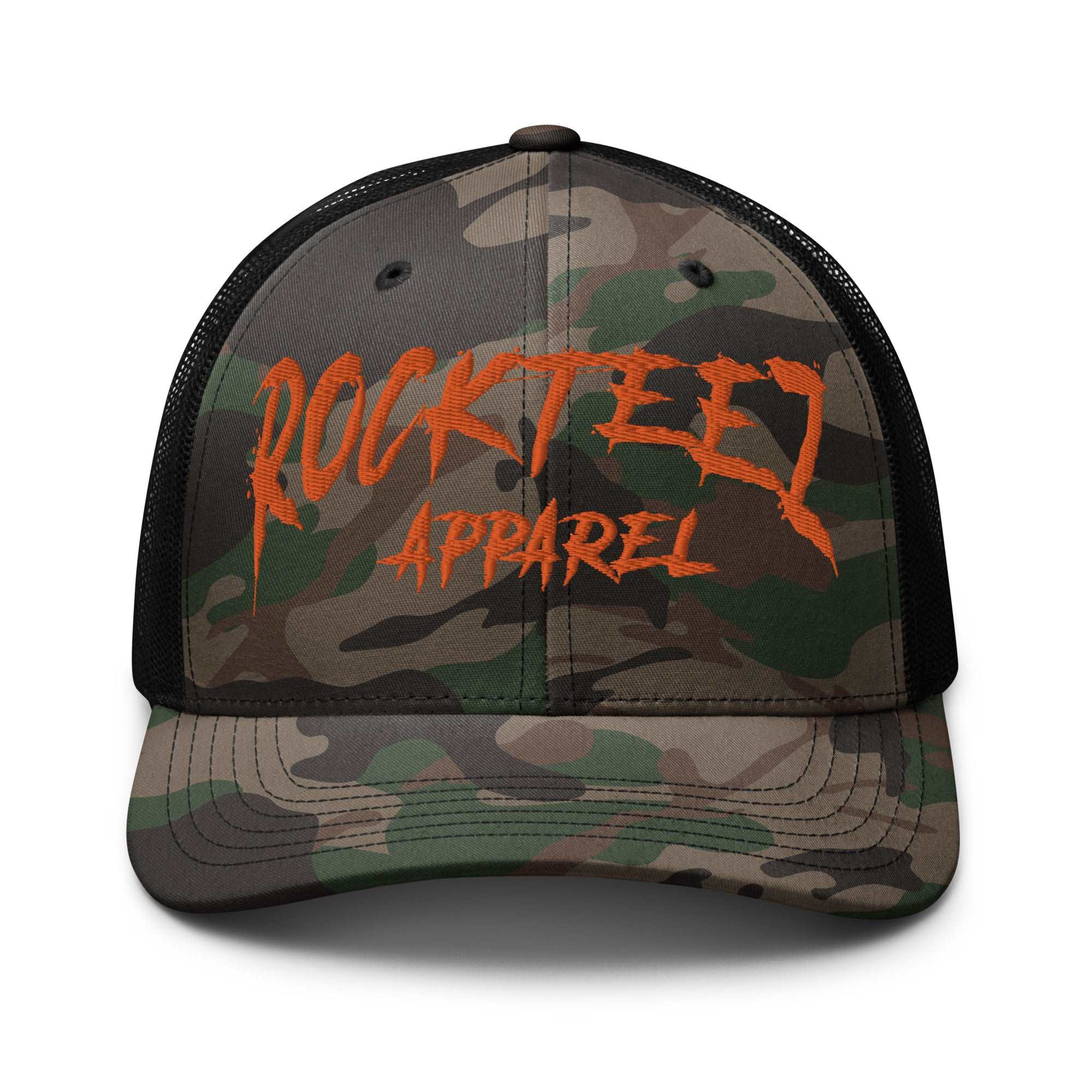 Rockteez Apparel Camouflage Trucker Hat Orange