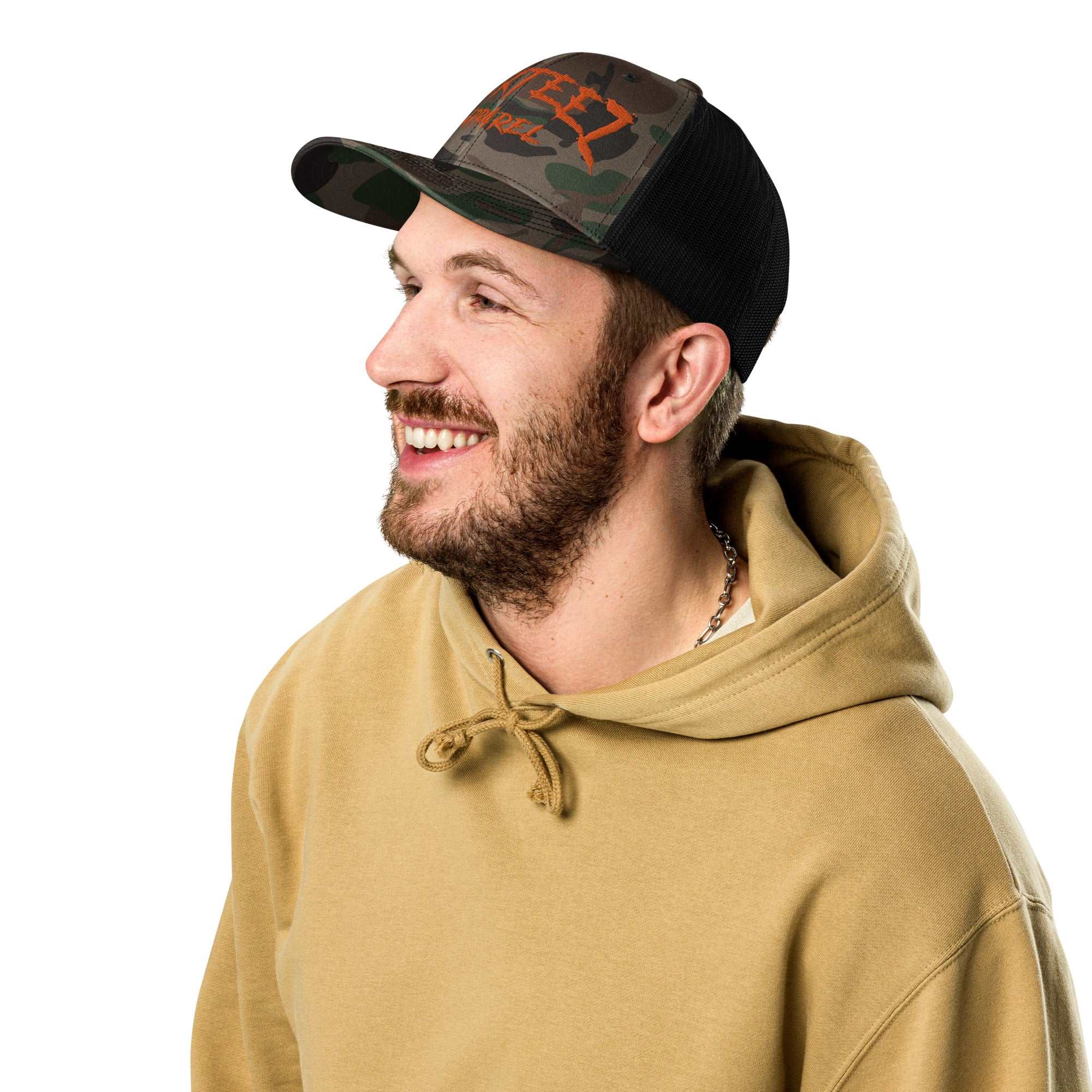 Rockteez Apparel Camouflage Trucker Hat Orange