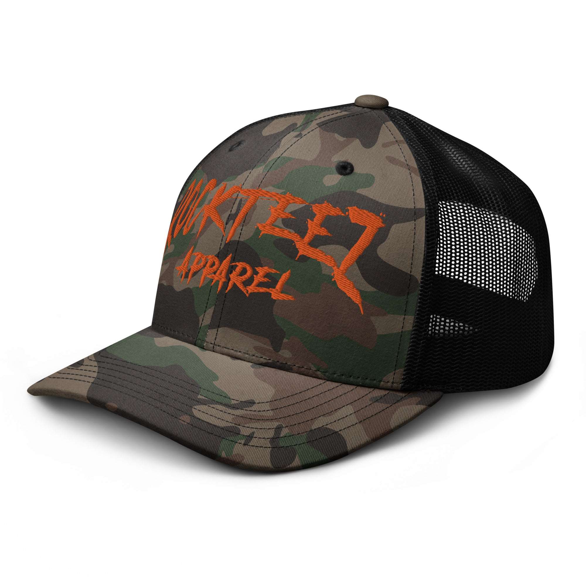 Rockteez Apparel Camouflage Trucker Hat Orange