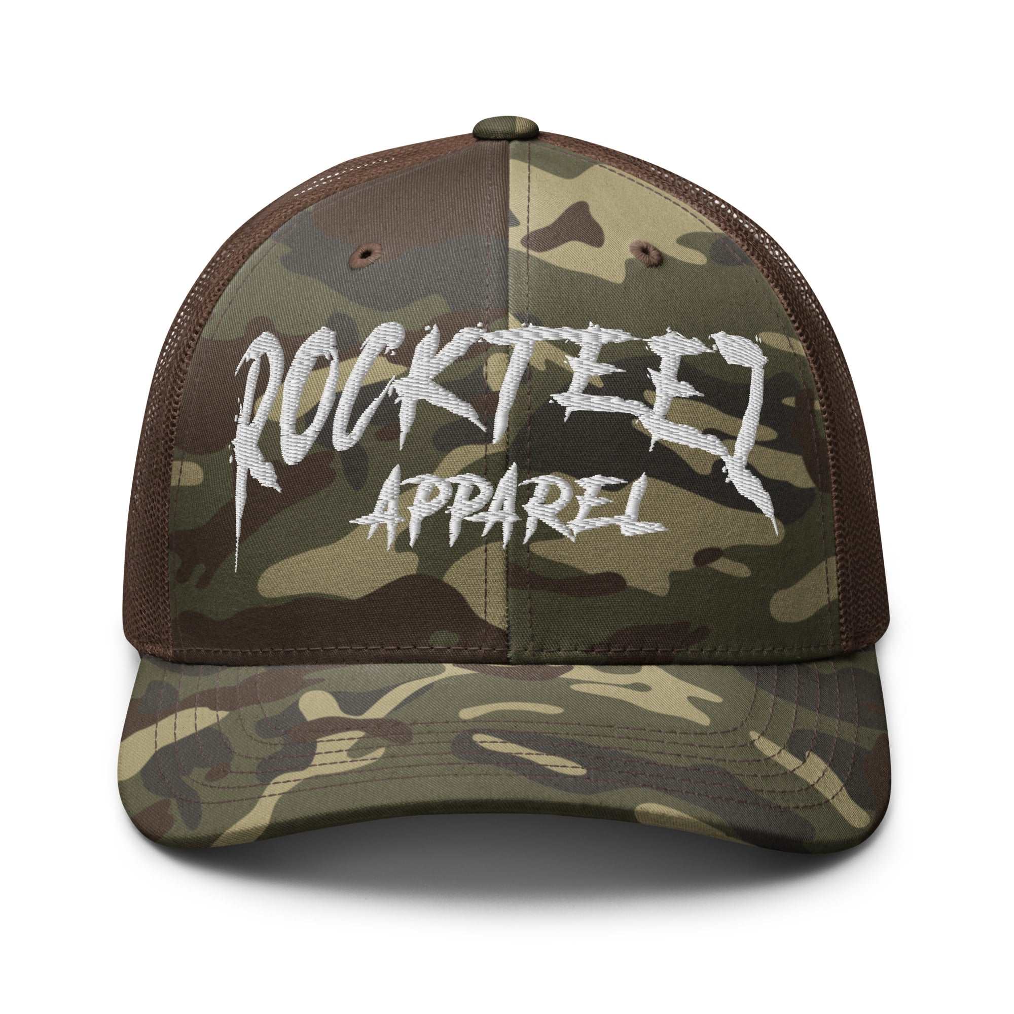 Rockteez Apparel Camouflage Trucker Hat White