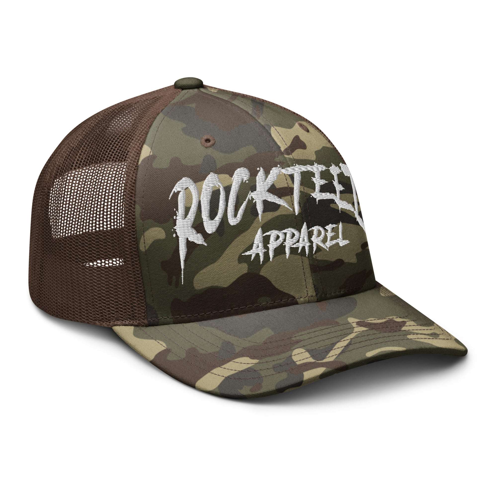 Rockteez Apparel Camouflage Trucker Hat White