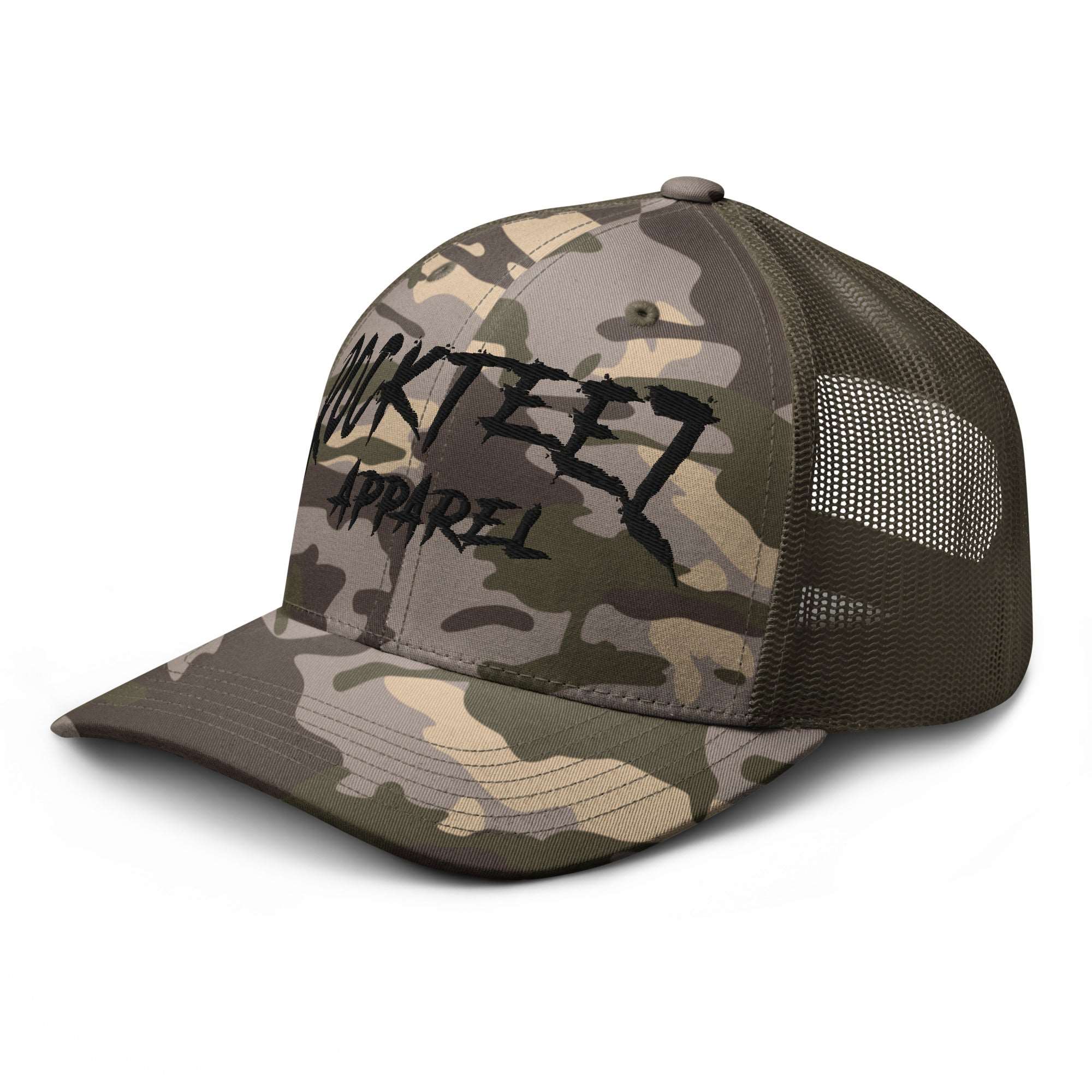 Rockteez Apparel Camouflage Trucker Hat Black