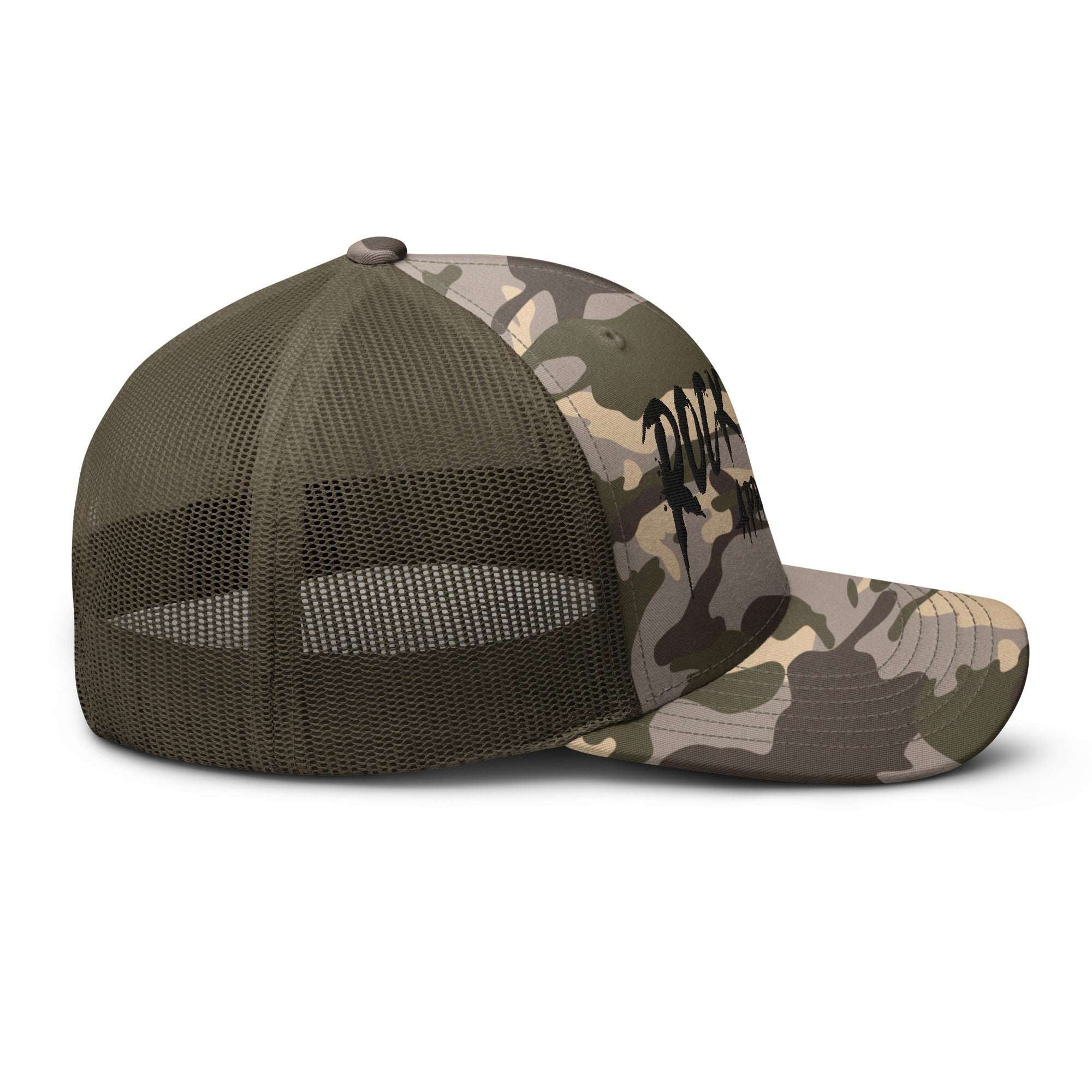 Rockteez Apparel Camouflage Trucker Hat Black