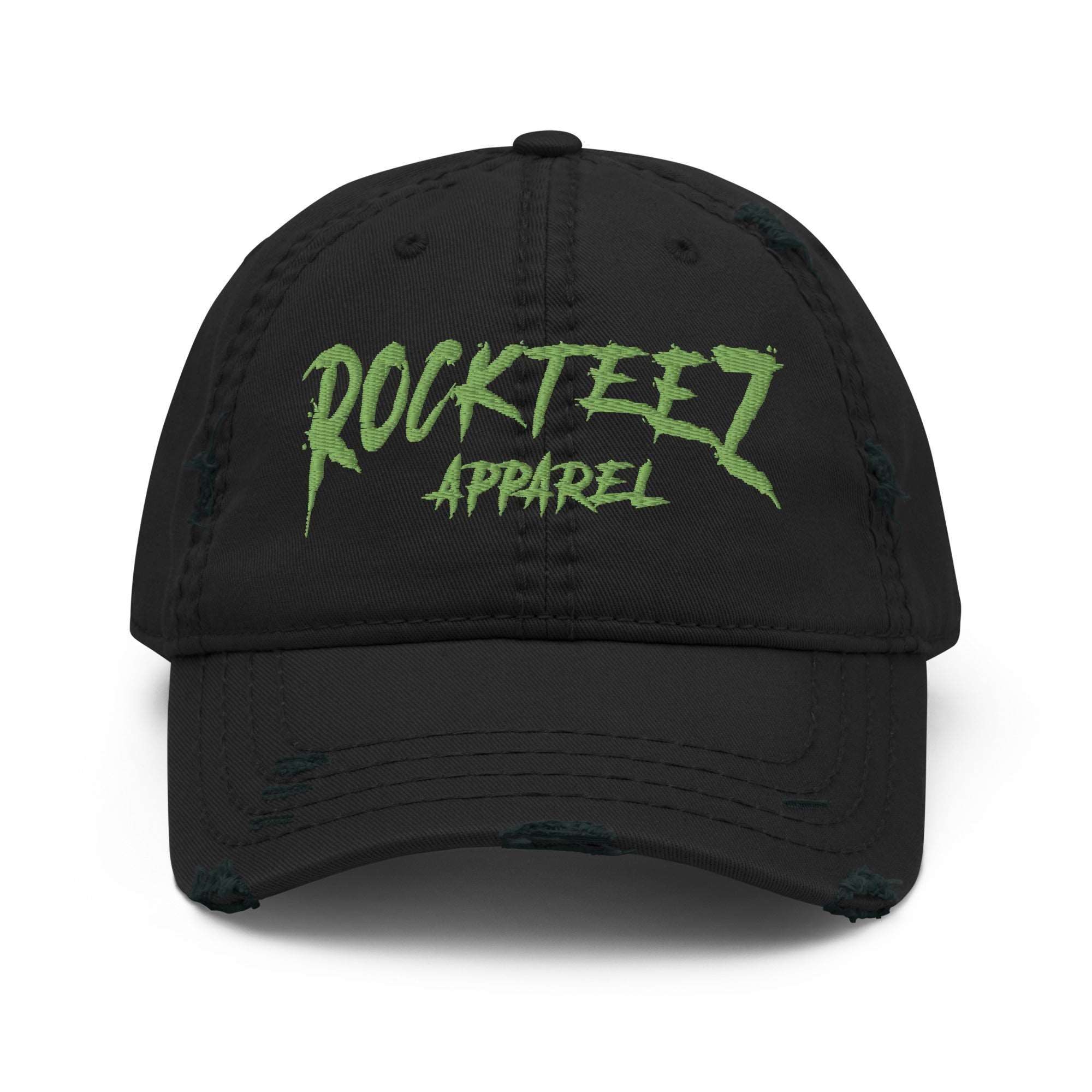 Rockteez Apparel Kiwi Green Logo Distressed Dad Hat