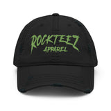 Rockteez Apparel Kiwi Green Logo Distressed Dad Hat