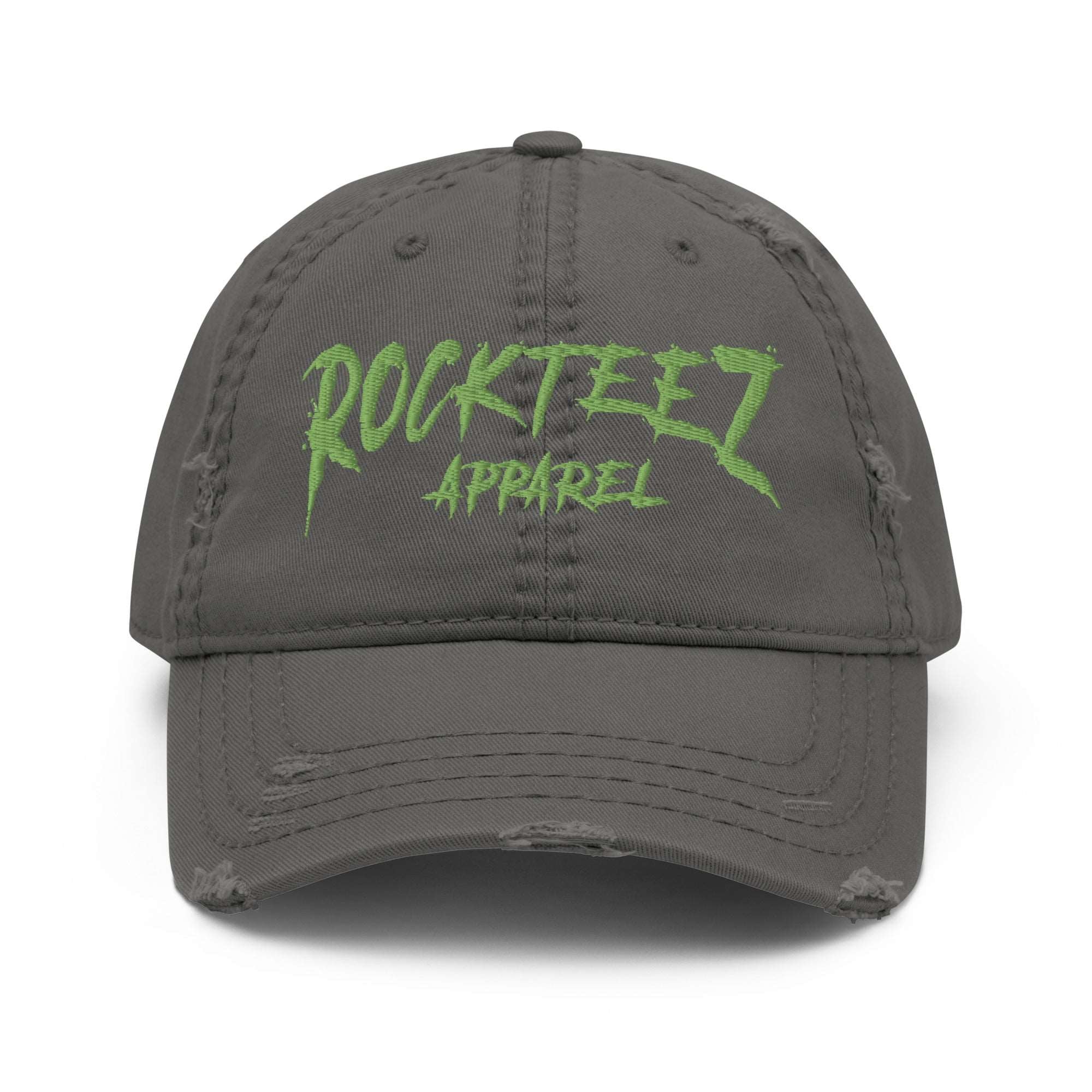 Rockteez Apparel Kiwi Green Logo Distressed Dad Hat