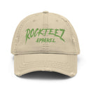 Rockteez Apparel Kiwi Green Logo Distressed Dad Hat