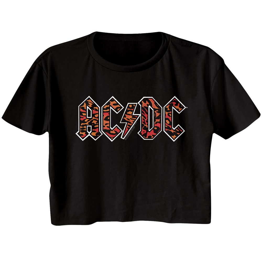 AC/DC Leopard Print Ladies Crop Top – Rockteez Apparel