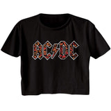 AC/DC Leopard Print Ladies Crop Top