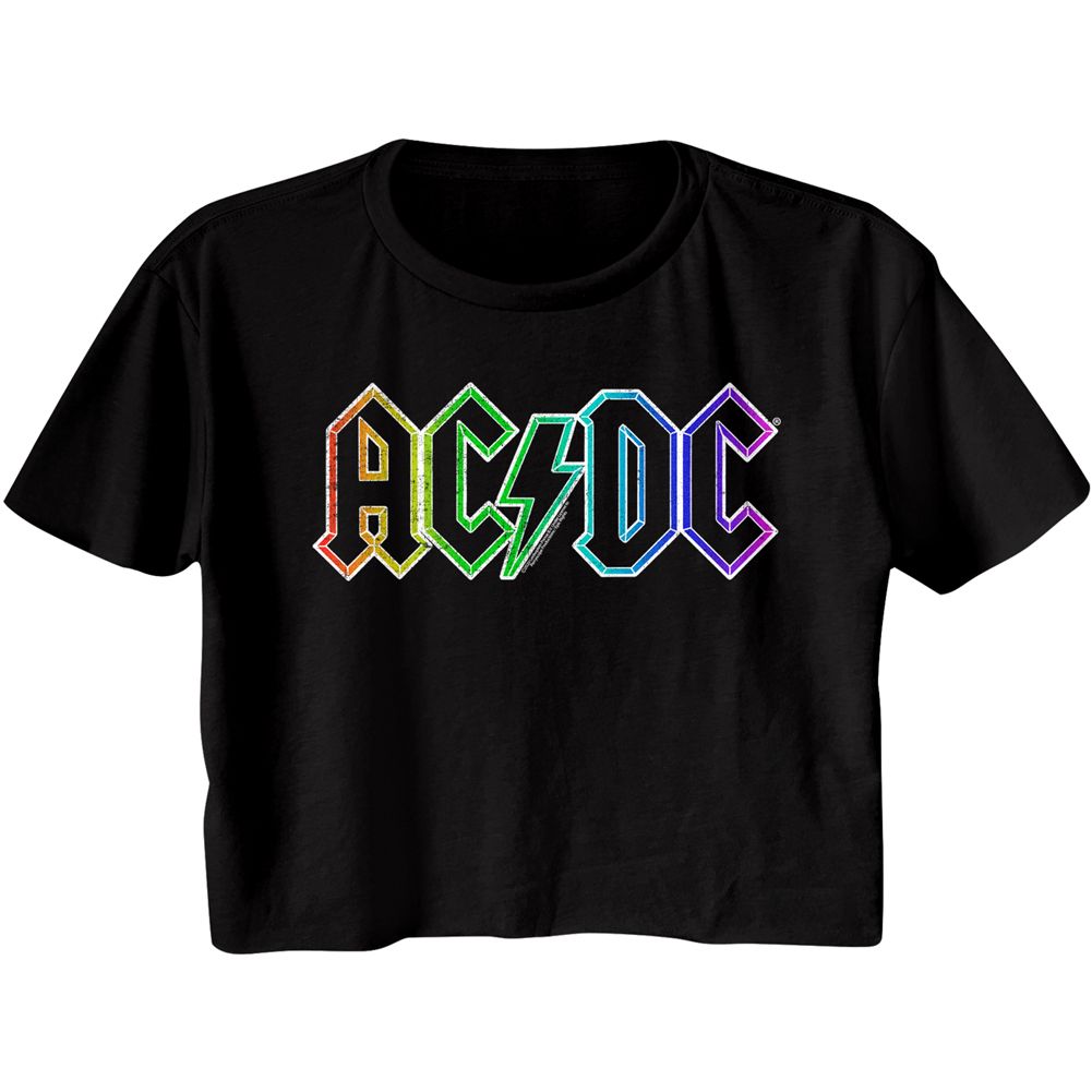 AC/DC Rainbow Logo Ladies Crop Top