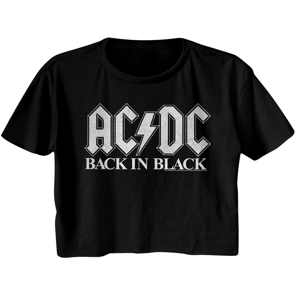 AC/DC Back In Black Ladies Crop Top