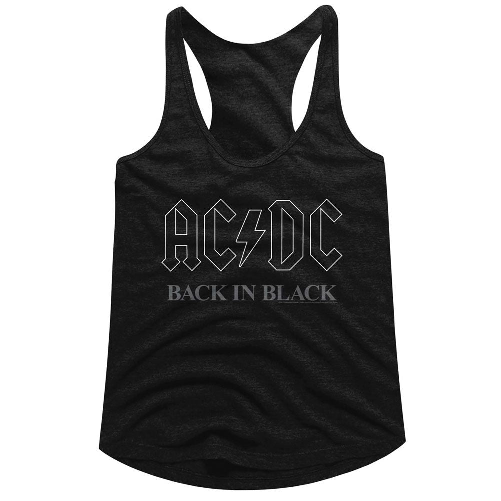AC/DC Back In Black 3 Official Ladies Racerback Shirt