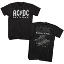 AC/DC Back In Black Song List T-Shirt