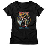 AC/DC Highway To Hell Tricolor Official Ladies T-Shirt