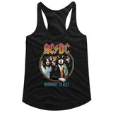 AC/DC Highway To Hell Tricolor Official Ladies Racerback Shirt