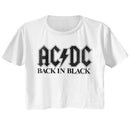 AC/DC Back In Black White Ladies Crop Top