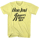 Bon Jovi Slippery When Wet Yellow Heather T-Shirt