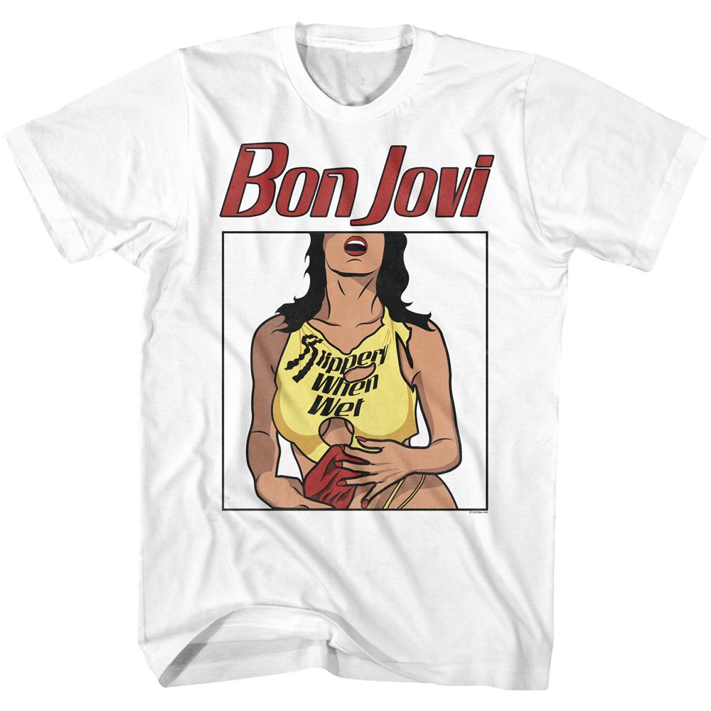 Bon Jovi Slippery When Wet Illustrated Girl T-Shirt